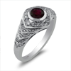 0.86ct.tw. Diamond And Ruby Ring Center Ruby 0.57ct. 14KW DKR002846